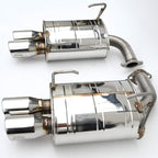 Invidia Q300 Axle-Back Exhaust System w/ Rolled 89mm SS Tips, 2022-2026 WRX - Angle 2