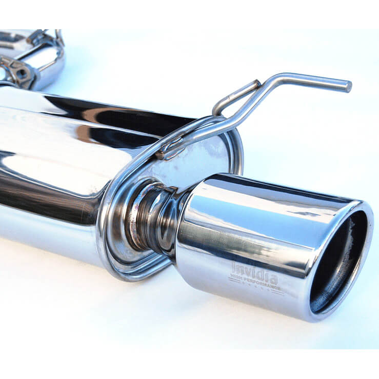 Invidia Q300 Cat-Back Exhaust System w/ 110mm SS Tip, 2015+ Mustang EcoBoost - Angle 3