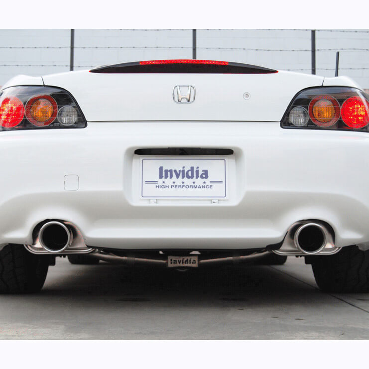 Invidia Q300 Cat-Back Exhaust System w/ 110mm SS Tips, 2000-2009 S2000 - Angle 3