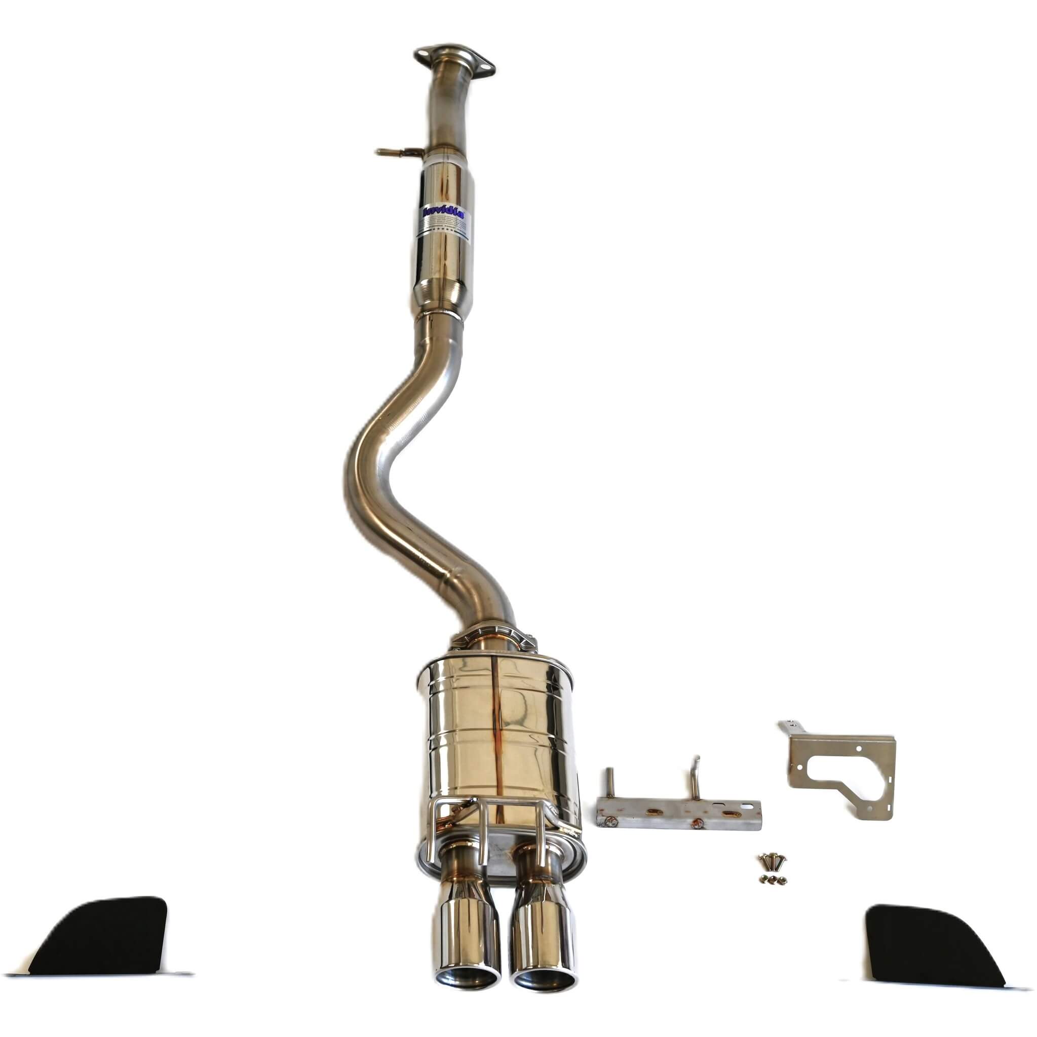 Invidia Q300 Cat-Back Exhaust System w/ Dual Rolled 110mm SS Tips, 2023-2025 GR Corolla - Angle 2