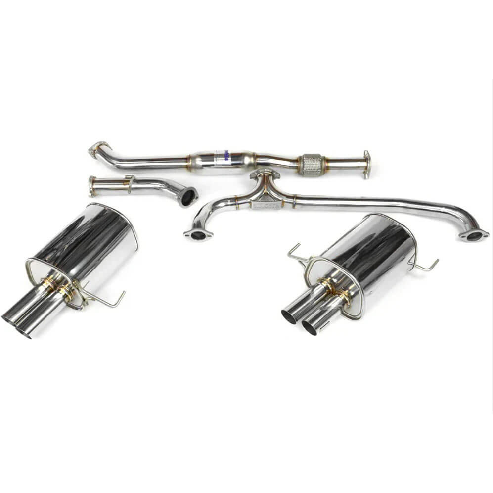 Invidia Q300 Cat-Back Exhaust System w/ Quad 60mm SS Tips, 2005-2009 Legacy GT - Angle 3