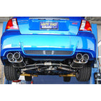 Invidia Q300 Cat-Back Exhaust System w/ Quad Rolled 110mm SS Tips, 2011-2014 WRX & STi (Sedan) - Angle 3