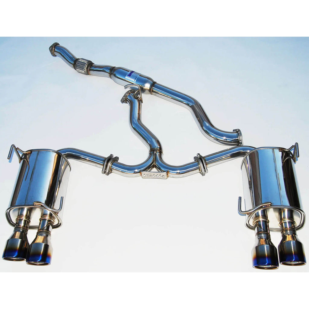 Invidia Q300 Cat-Back Exhaust System w/ Quad Rolled 110mm Ti Tips, 2011-2014 WRX & STi (Sedan)