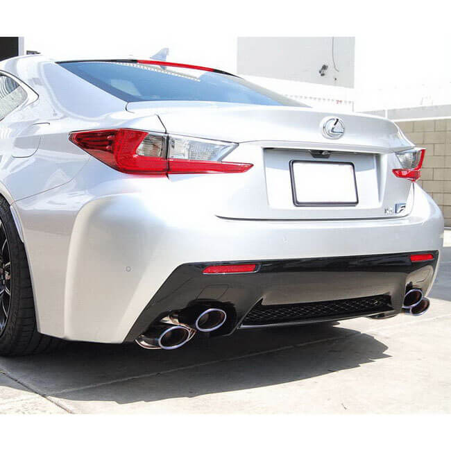 Invidia Q300 Cat-Back Exhaust System w/ Quad Rolled SS Tips, 2014+ RCF - Angle 2