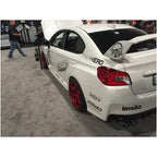 Invidia Q300 Cat-Back Exhaust System w/ Rolled 110mm Ti Tips, 2015-2021 WRX & STi - Angle 3