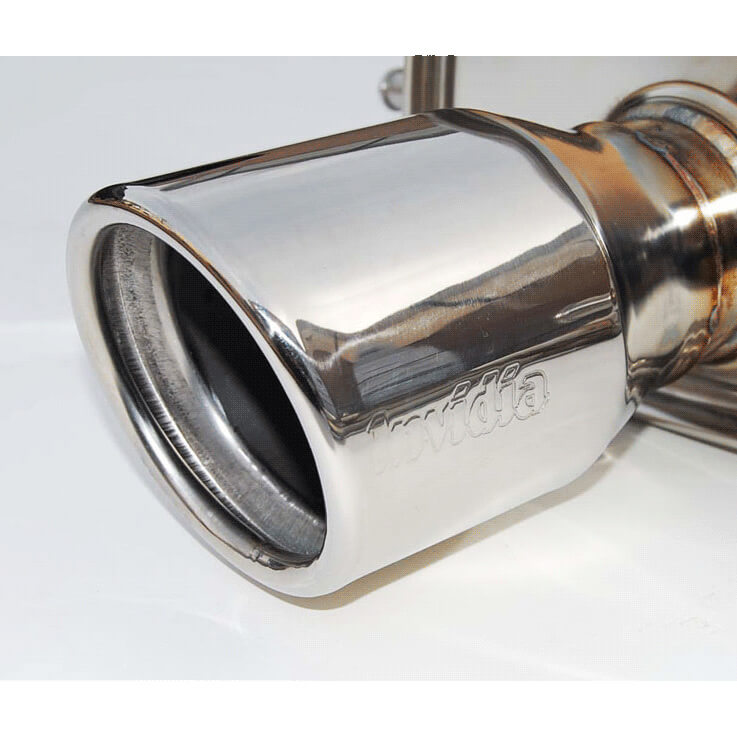 Invidia Q300 Cat-Back Exhaust System w/ Single Rolled 110mm SS Tip, 2002-2007 WRX & 2004-2007 STi - Angle 2