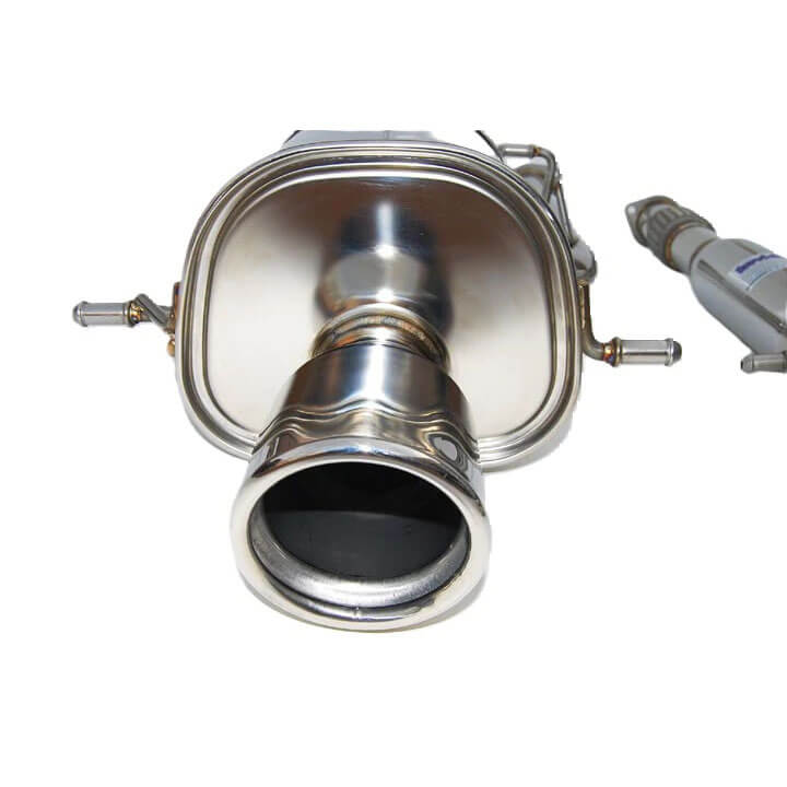 Invidia Q300 Cat-Back Exhaust System w/ Single Rolled 110mm SS Tip, 2002-2007 WRX & 2004-2007 STi - Angle 3