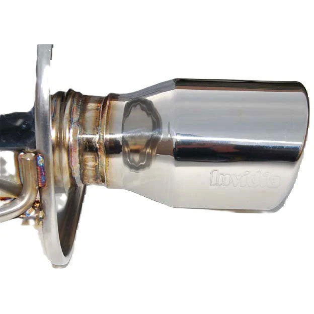 Invidia Q300 Cat-Back Exhaust System w/ Single Rolled 110mm SS Tip, 2002-2007 WRX & 2004-2007 STi - Angle 4