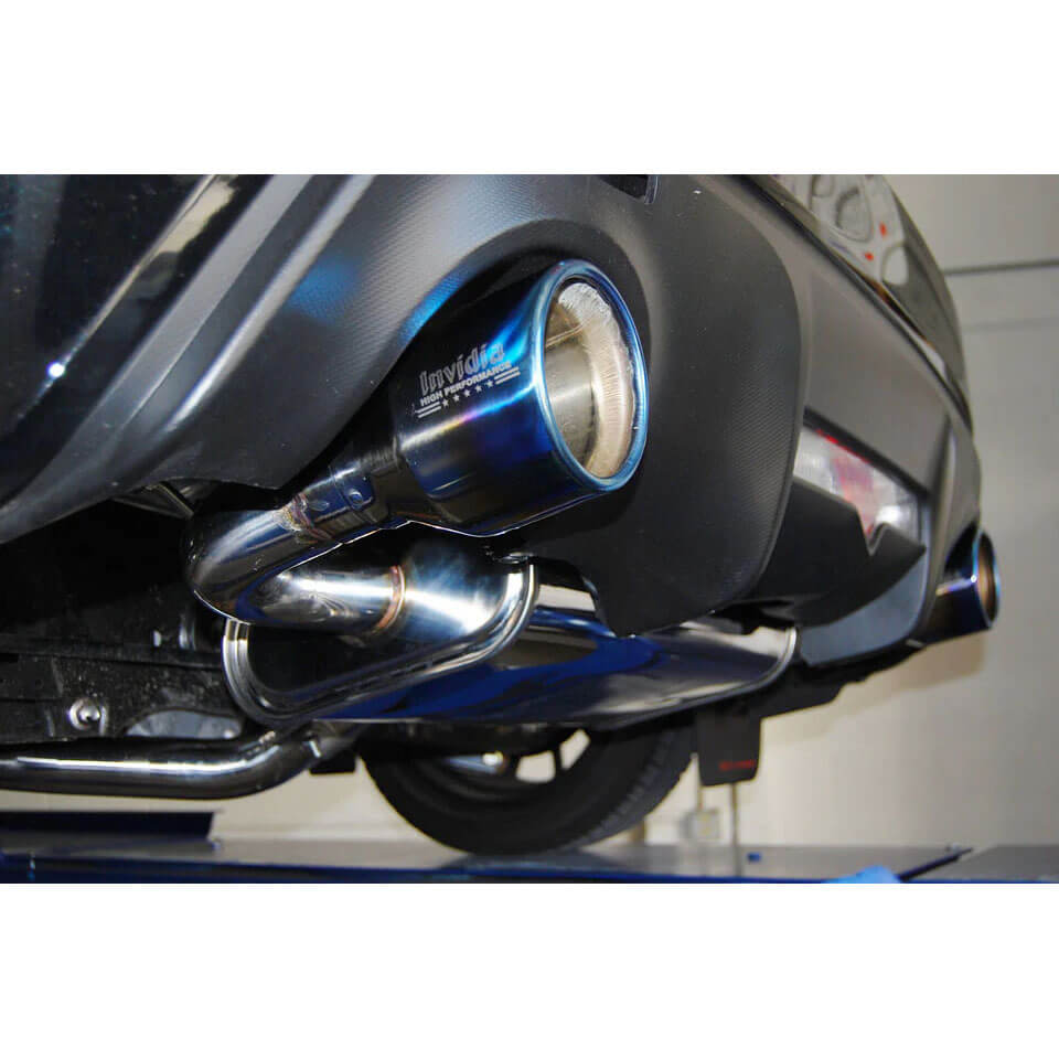 Invidia Q300 Cat-Back Exhaust w/ Dual Rolled 101mm Ti Tips, 2013-2020 BRZ/FR-S/86 - Angle 4