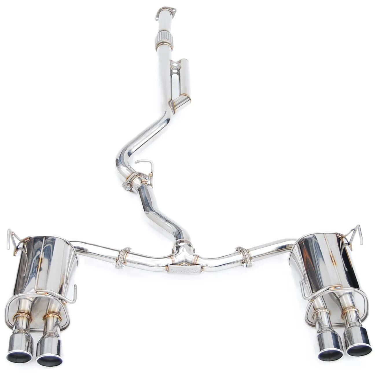 Invidia Q300 Cat-Back Exhaust w/ Quad 110mm SS Tips, 2022-2026 WRX - Angle 3