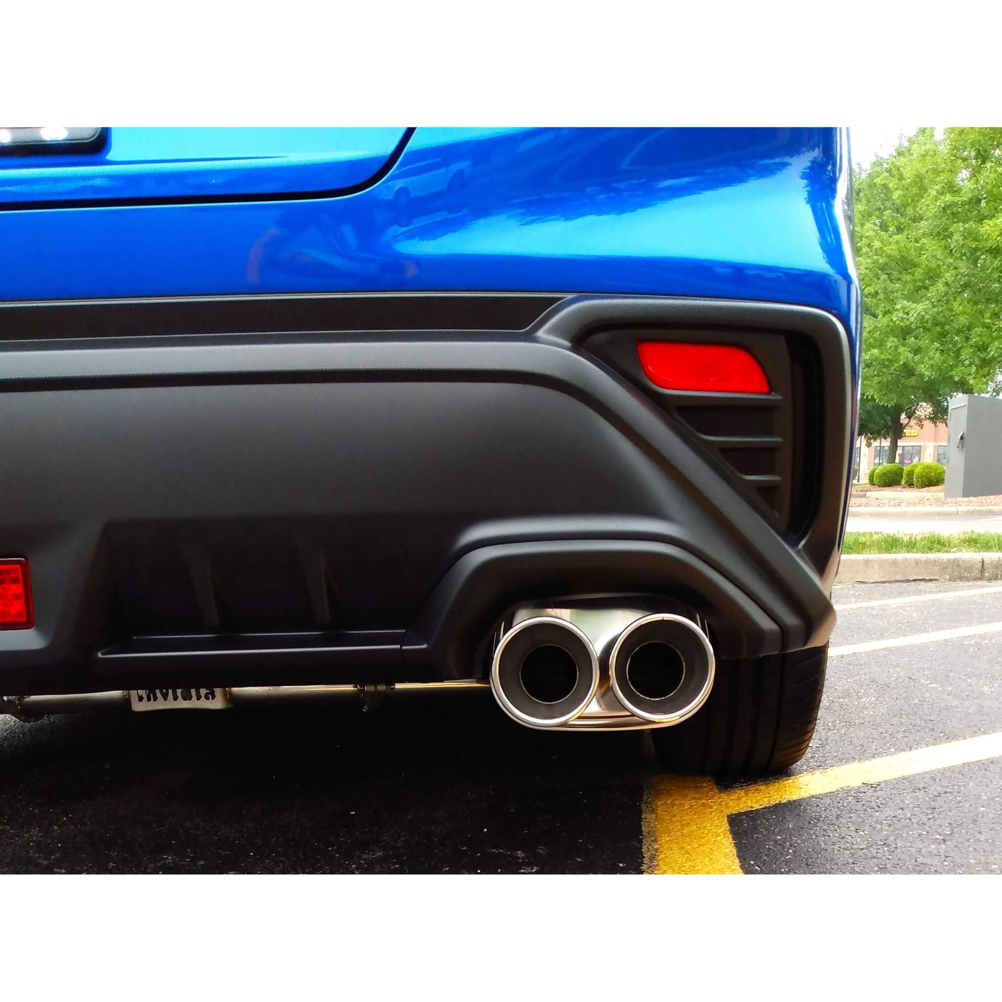 Invidia Q300 Cat-Back Exhaust w/ Quad 110mm SS Tips, 2022-2026 WRX - Angle 5
