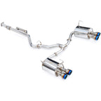 Invidia Q300 Cat-Back Exhaust w/ Quad Burnt 110mm Ti Tips, 2022-2026 WRX - Angle 2