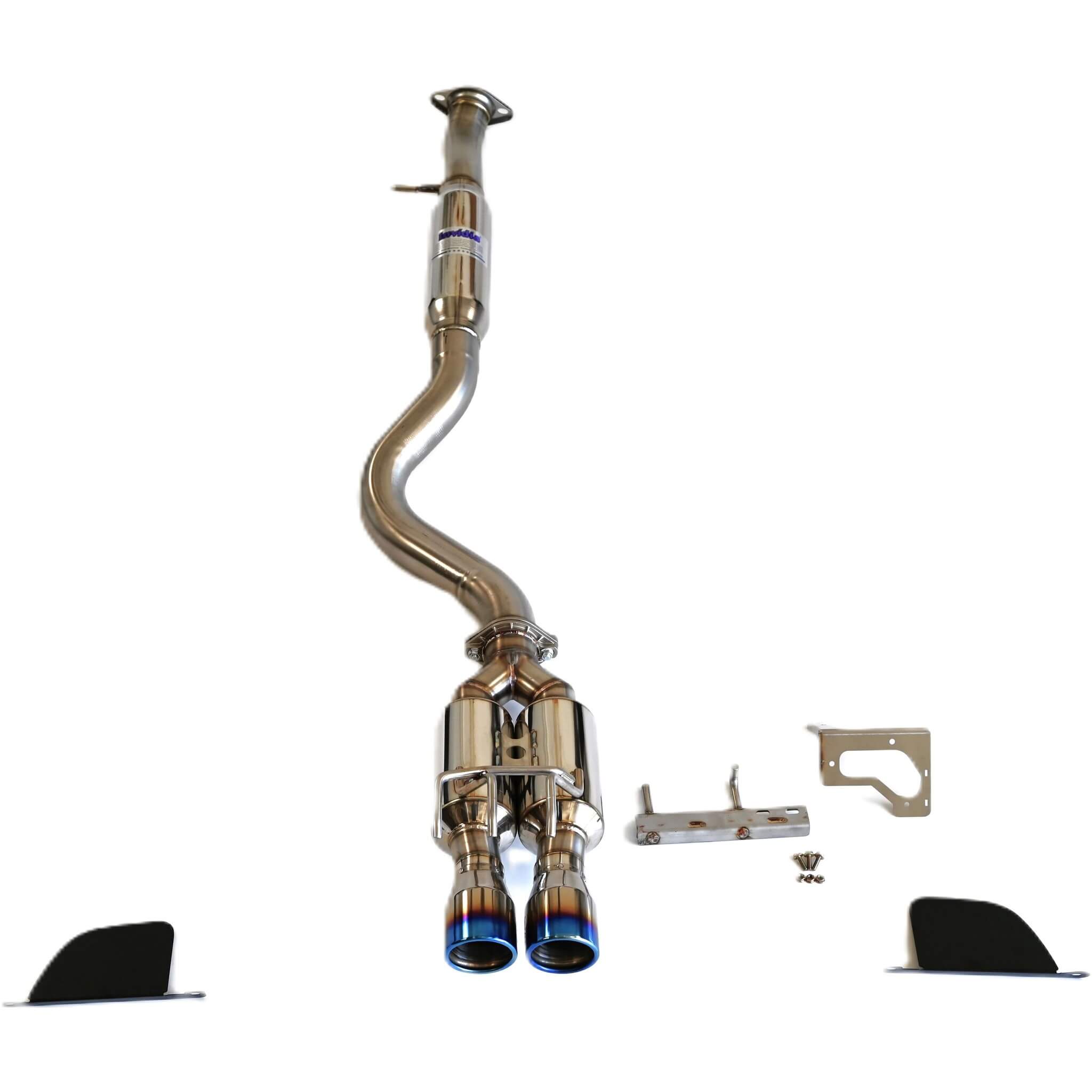 Invidia R400 Cat-Back Exhaust System w/ Dual Rolled 110mm Ti Tips, 2023-2025 GR Corolla - Angle 2