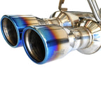 Invidia R400 Cat-Back Exhaust System w/ Dual Rolled 110mm Ti Tips, 2023-2025 GR Corolla - Angle 3