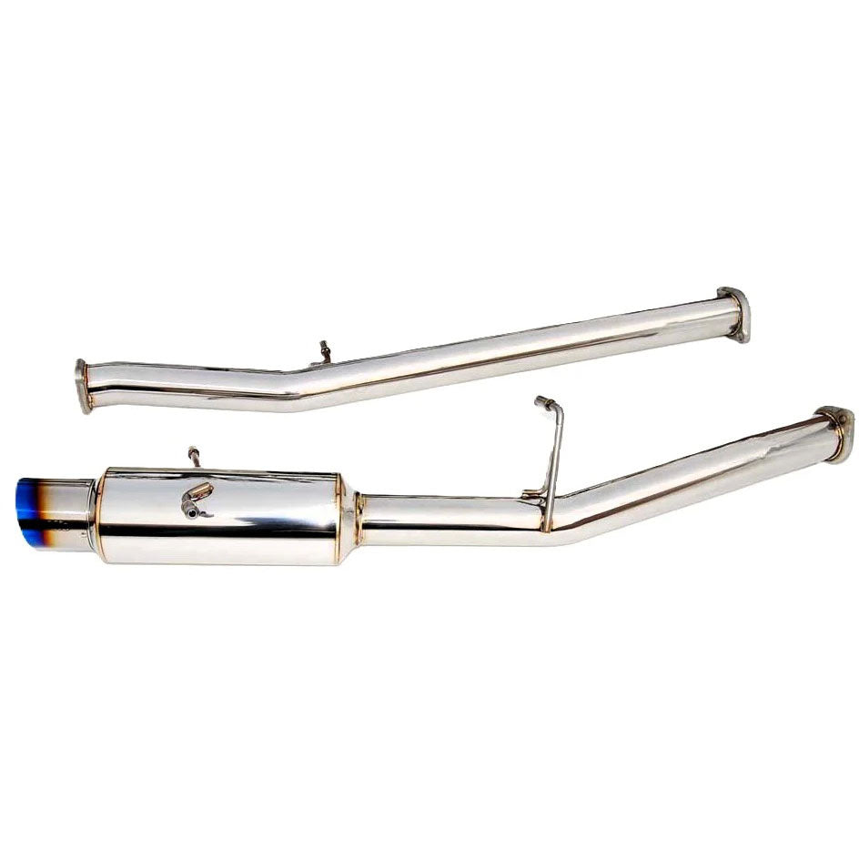 Invidia Racing Cat-Back Exhaust w/ Single 101mm Single-Layer Ti Tip, 2002-2007 WRX & 2004-2007 STi - Angle 2