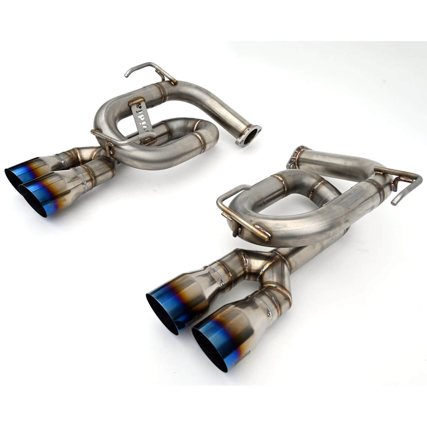 Invidia Twin Loop Axle-Back Exhaust System w/ Single-Layer 89mm Ti Tips, 2022-2026 WRX - Angle 2