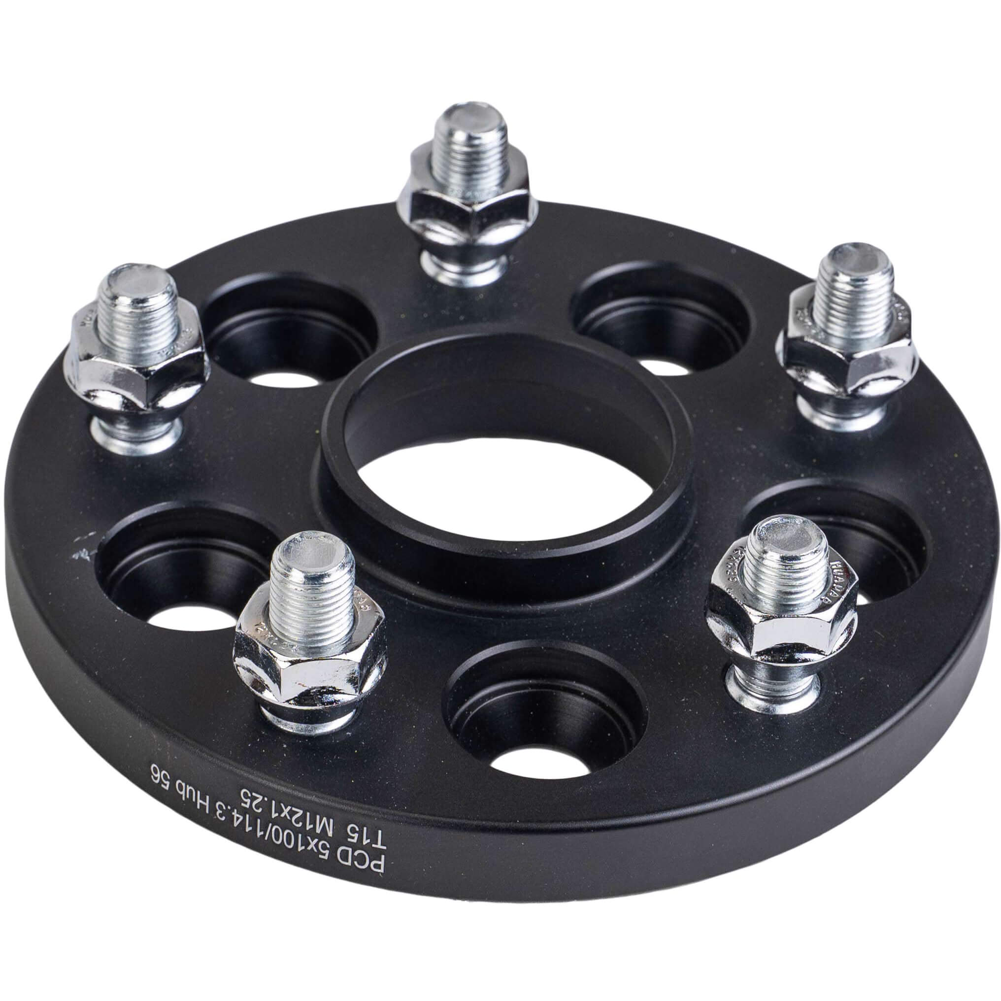 ISC Wheel Adapters (5x100 > 5x114, 15mm, Set/4, Black), 2002-2014 WRX & 2004 STi - Angle 2