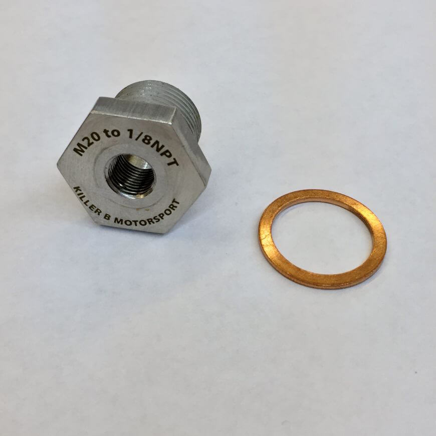 Killer B Adapter (OEM to 1/8in NPT), 2002-2014 WRX & 2004-2021 STi