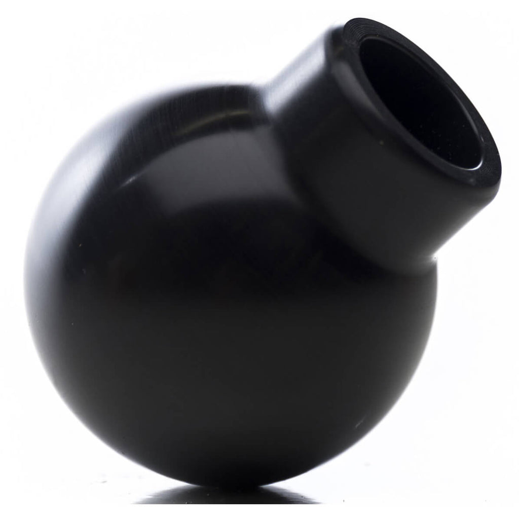 Killer B Round Delrin Shift Knob w/ Lockout (Brushed Black), 2004-2021 STi, 2015+ WRX & 2013+ BRZ/86 - Angle 2