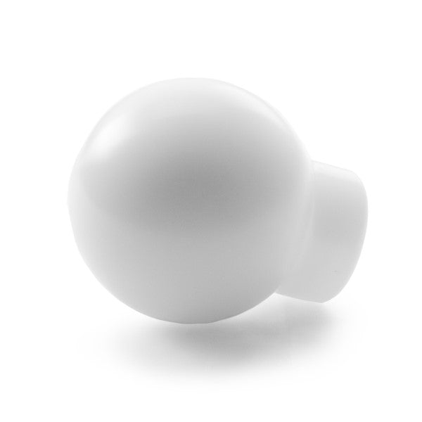 Killer B Round Delrin Shift Knob w/ Lockout (Brushed White), 2004-2021 STi, 2015+ WRX & 2013+ BRZ/86 - Angle 2