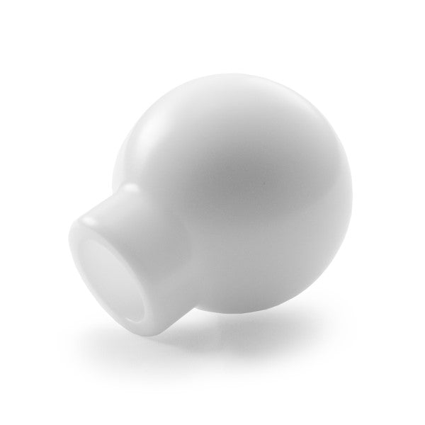 Killer B Round Delrin Shift Knob w/ Lockout (Brushed White), 2004-2021 STi, 2015+ WRX & 2013+ BRZ/86 - Angle 3