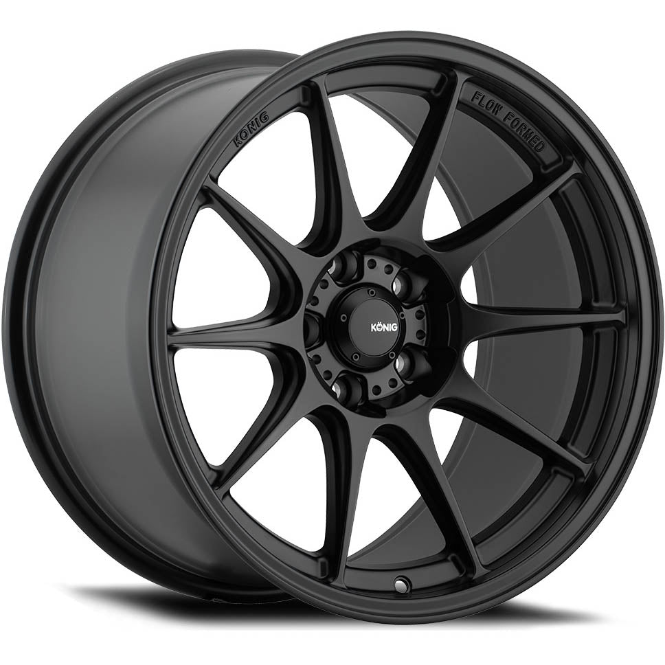 Konig Dekagram Wheel - 18x8.5 / +35 / 5x114.3 - Semi-Matte Black - Angle 2