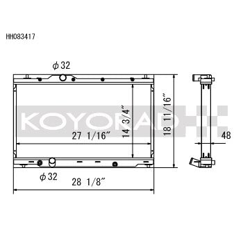 Koyo Aluminum Racing Radiator, 2017-2021 Civic Type R - Angle 2