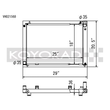 Koyo VH Series Aluminum Radiator, 2003-2006 Nissan 350Z (6MT) - Angle 2