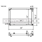 Koyo VH Series Aluminum Radiator, 2003-2006 Nissan 350Z (6MT) - Angle 2