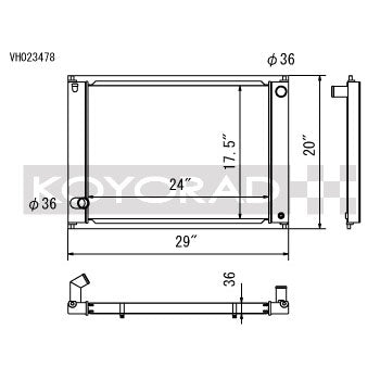 Koyo VH Series Aluminum Radiator, 2009-2020 370Z