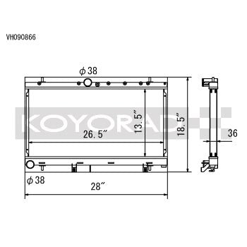 Koyo VH Series Aluminum Radiator, 2002 WRX - Angle 2