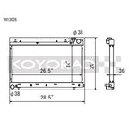 Koyo VH Series Aluminum Radiator, 2006-2008 Forester XT (MT) - Angle 2