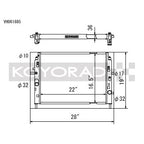 Koyo VH Series Hyper Core Radiator (2.0L, MT), 2006-2015 MX-5 Miata - Angle 2