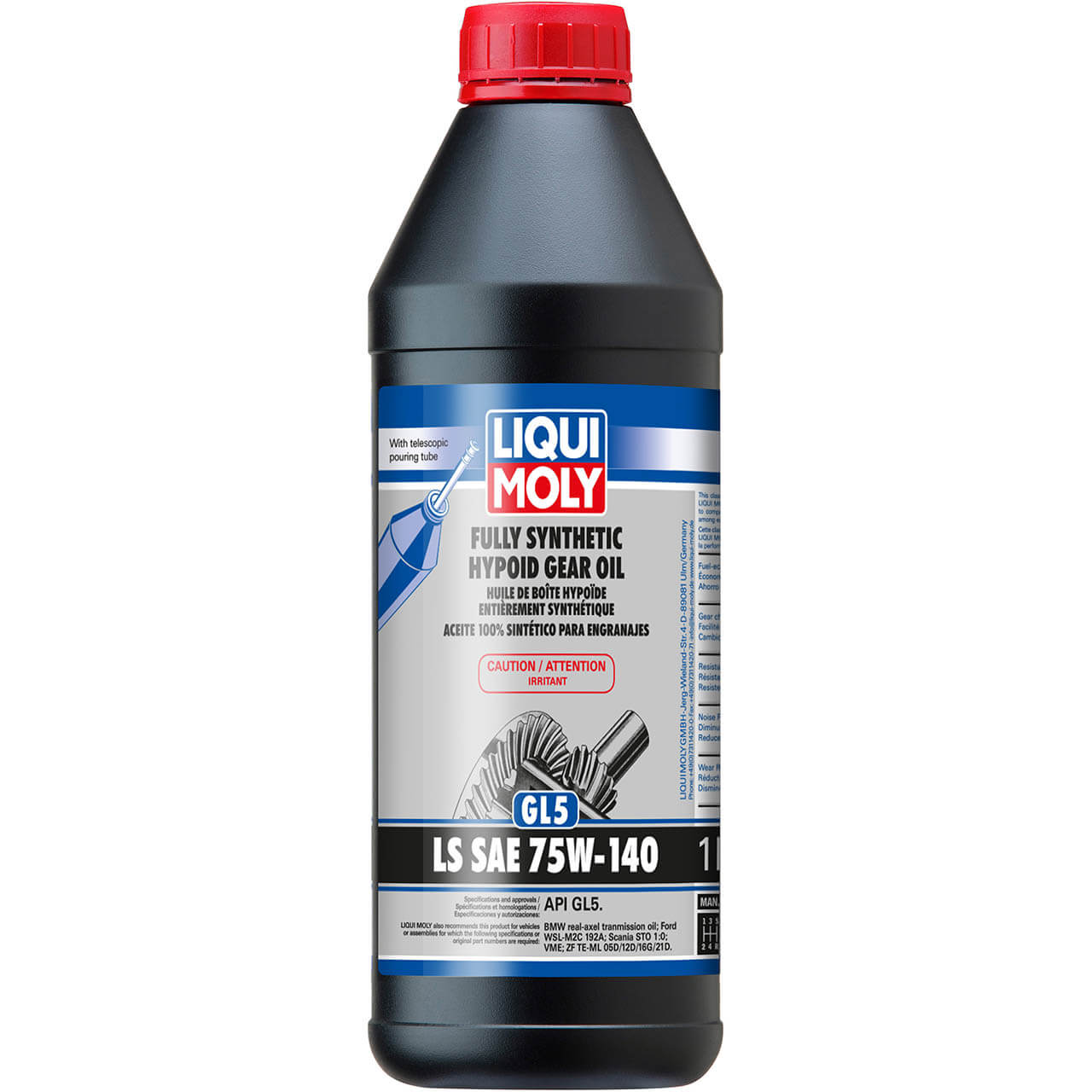 LIQUI MOLY Fully Synthetic Hypoid Gear Oil (GL5) LS SAE 75W140 (1 Liter)