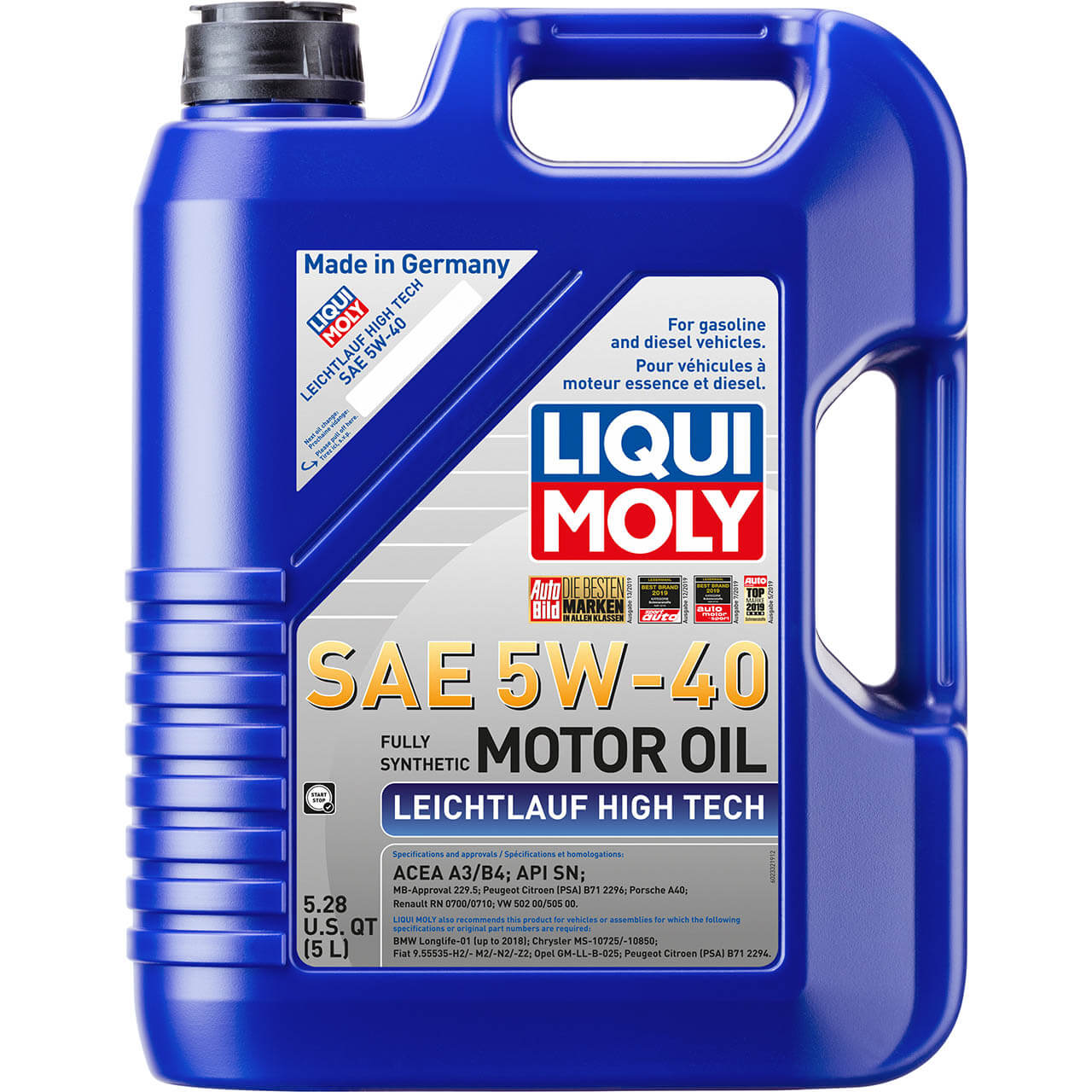 LIQUI MOLY Leichtlauf (Low Friction) High Tech Engine Oil (5W-40, 5 Liters)