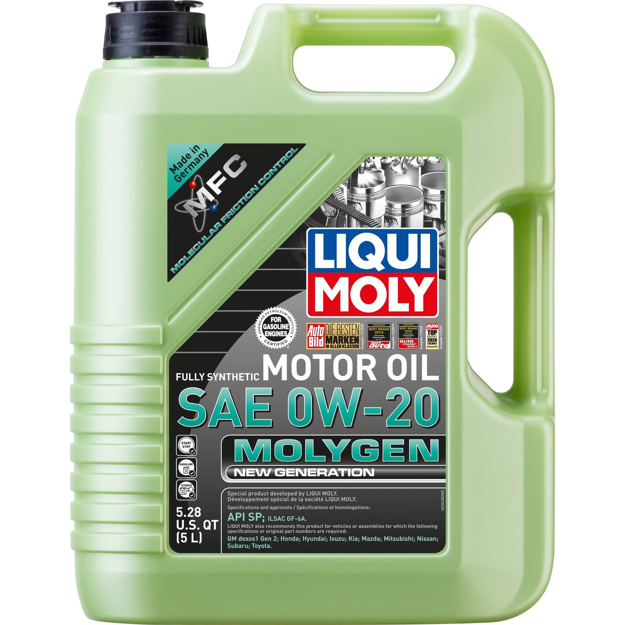 LIQUI MOLY Molygen New Generation Engine Oil (0W-20, 5 Liters)
