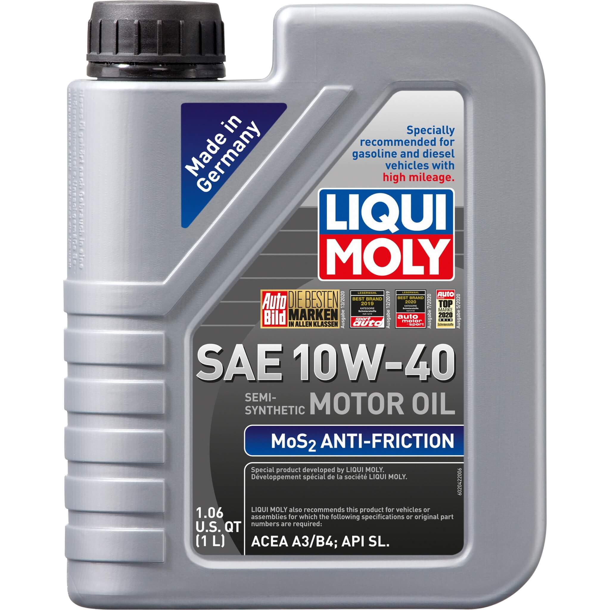 LIQUI MOLY MoS2 Antifriction Engine Oil (SAE 10W-40, 1 Liter)