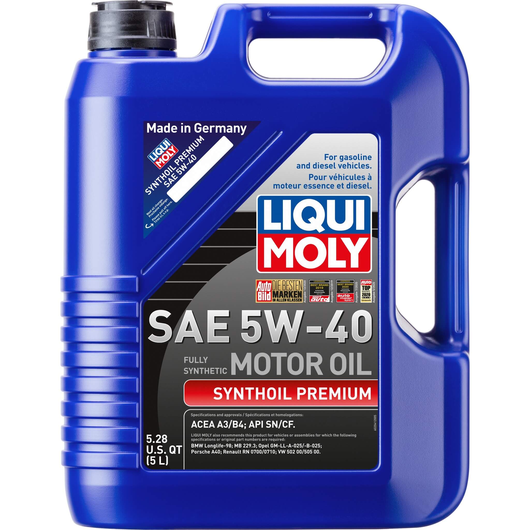 LIQUI MOLY Synthoil Premium Engine Oil SAE (5W-40, 5 Liters)