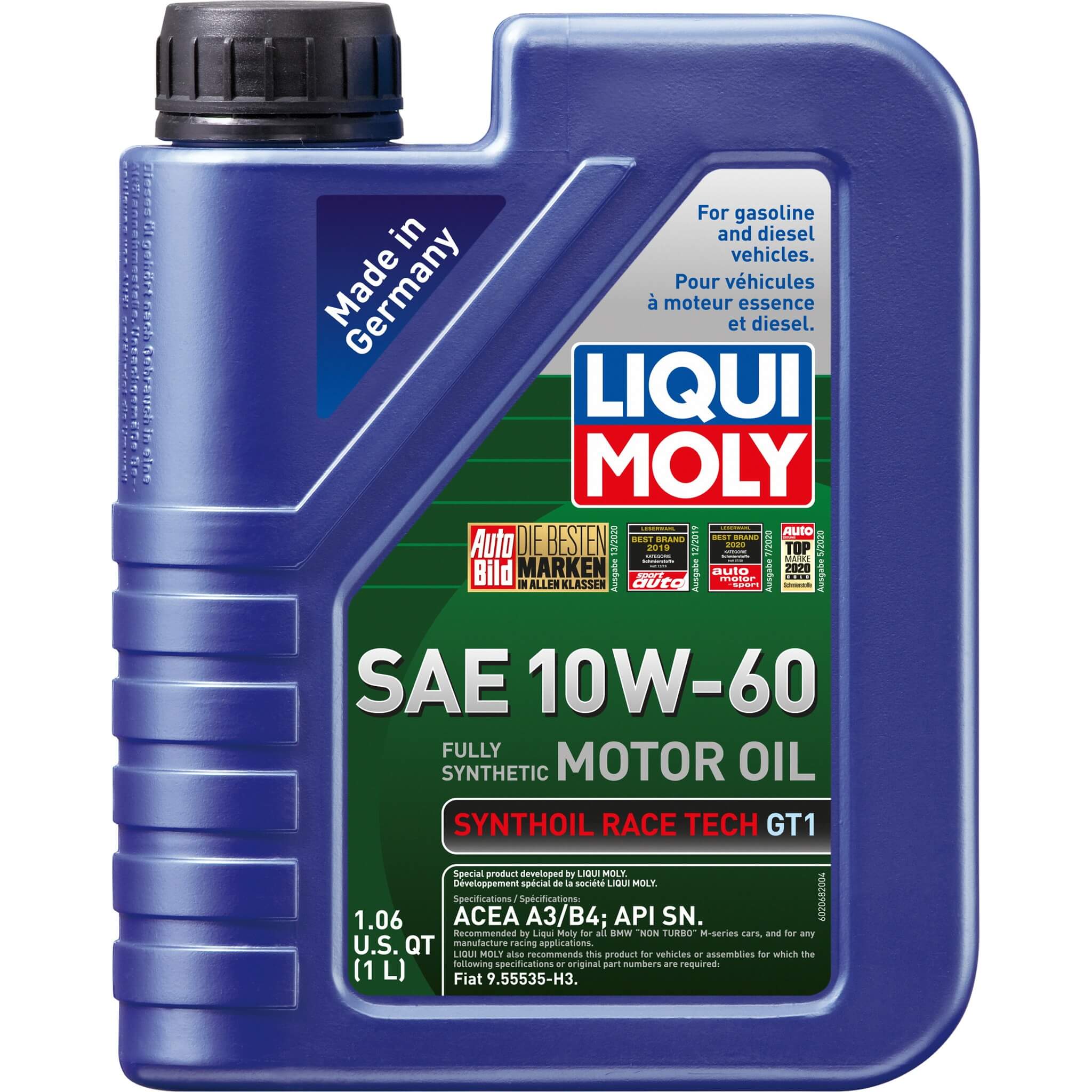LIQUI MOLY Synthoil Race Tech GT1 Engine Oil (10W-60, 1 Liter)