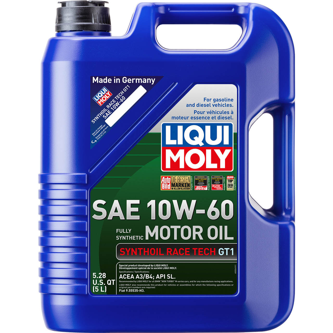 LIQUI MOLY Synthoil Race Tech GT1 Engine Oil (10W-60, 5 Liters)