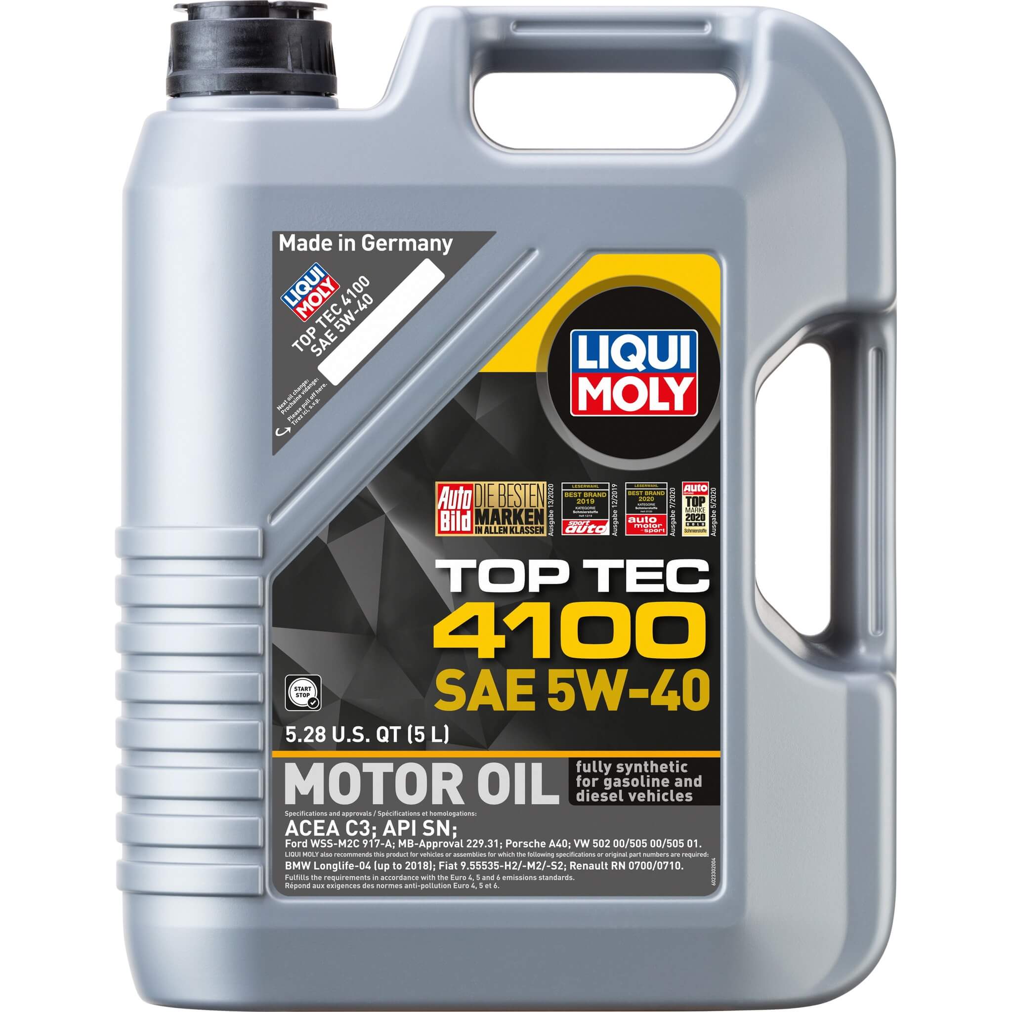 LIQUI MOLY Top Tec 4100 Engine Oil (5W-40, 5 Liters)