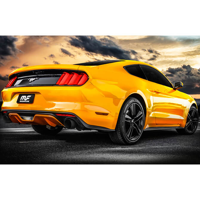 Magnaflow Stainless Cat-Back Exhaust System (Competition, Black Coated), 2015+ Mustang EcoBoost - Angle 2