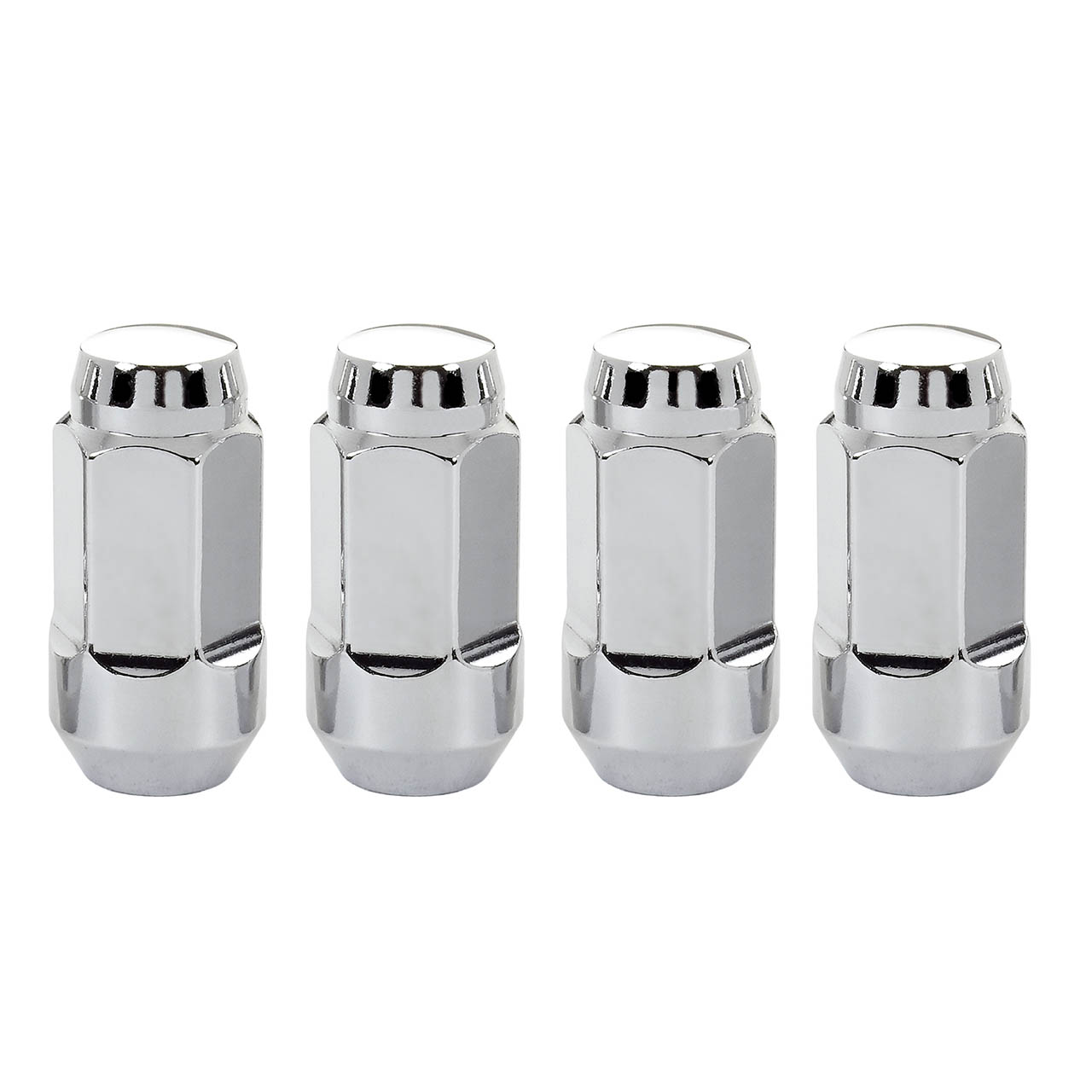 McGard Hex Lug Nuts (Bulge Cone Seat, Chrome, M14x1.5mm, Set/4)