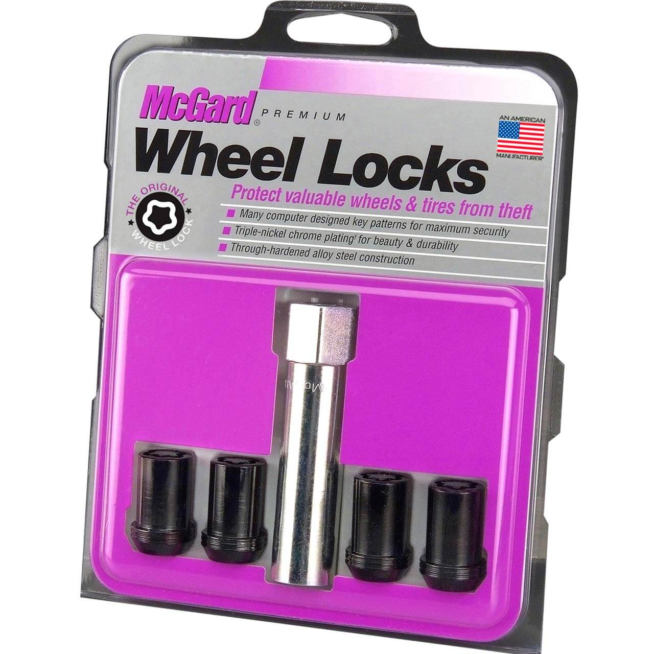 McGard Tuner Lock Set (Black, 12x1.25mm, Set/4) - Angle 2