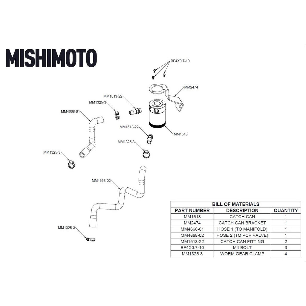 Mishimoto Baffled Oil Catch Can Kit (PCV Side), 2022-2025 BRZ & GR86 - Angle 7