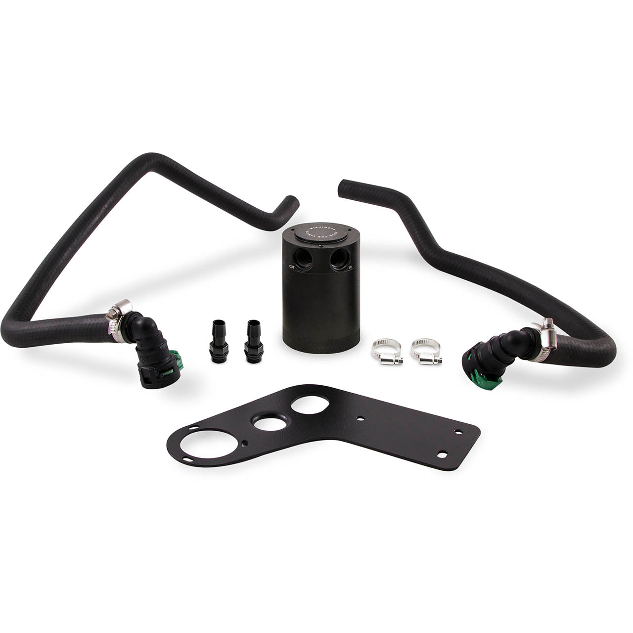 Mishimoto Baffled Oil Catch Can System (PCV Side, Black), 2015+ Mustang GT
