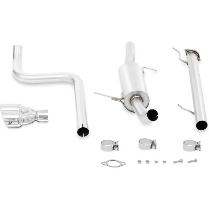 Mishimoto Cat-Back Exhaust System (Polished, Non-Resonated), 2014-2019 Fiesta ST - Angle 2