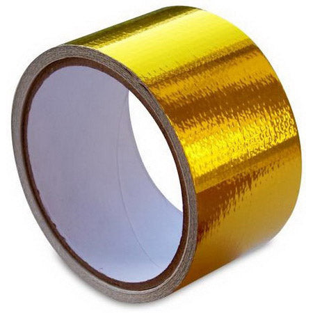 Mishimoto Heat Defense Reflective Tape - 2in Wide x 15ft (Gold Metallic)