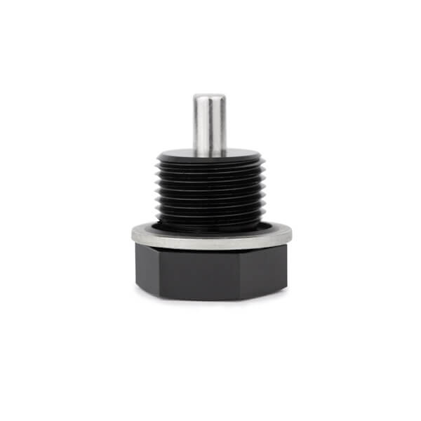 Mishimoto Magnetic Oil Pan Drain Plug Bolt (M20x1.5mm, Black), 2002-2014 WRX & 2004-2021 STi - Angle 2