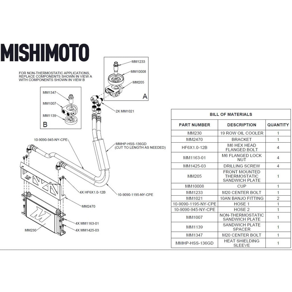 Mishimoto Oil Cooler Kit (No Thermostat), 2022-2025 BRZ & GR86